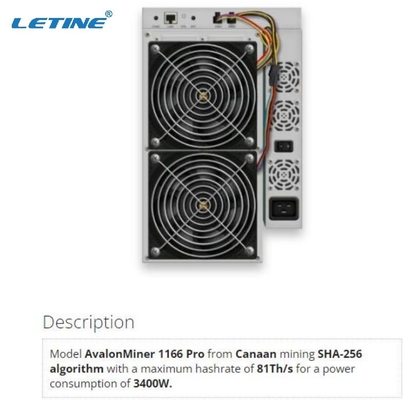 Avalon 1166プロ81T Asic Bitcoin抗夫のBlockchain抗夫75db BTC抗夫