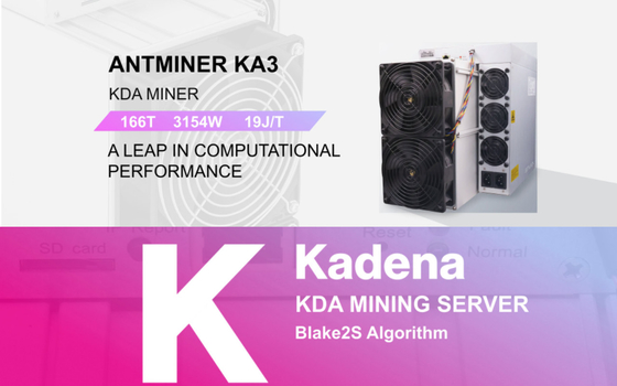Bitmainの蟻抗夫KDA Antminer KA3 166Th Kadenaの暗号の硬貨のAsic抗夫の価値採掘機