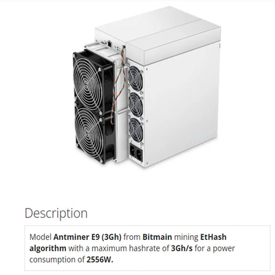 Bitmain Asic Antminer E9 3Gh/S 2556Wのbitmainのantminer e9の収益性EtHash ETH等ほとんどの有益なasics