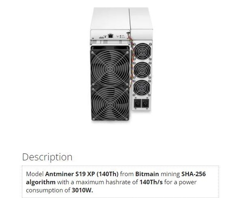 イーサネット インターフェイスBitmain BTC抗夫のAntminer S19 XP 140Thのブロック・チェーン抗夫