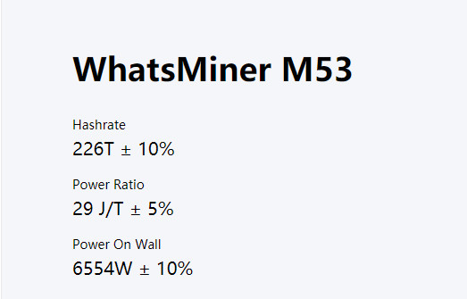 Whatsminer M53ハイドロAsic抗夫の水冷のSHA-256アルゴリズム抗夫