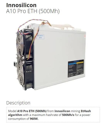 Ethereum 960W EtHash Algo A10プロ500Mh ETH Innosilicon Asicの抗夫