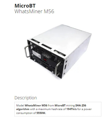 Whatsminer M56 188T 194T 212T BTC Bitcoin Asic抗夫を冷却するハイドロ冷水