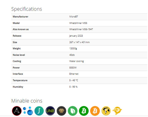 Whatsminer M56 188T 194T 212T BTC Bitcoin Asic抗夫を冷却するハイドロ冷水