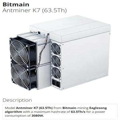 最高標準的なBitmain Asic抗夫のAntminer K7抗夫63.5th/s Ckb抗夫のiBelink BM K3 Goldshell KD