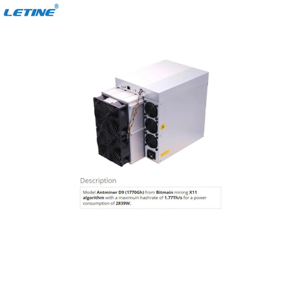 Bitmain鉱山X11のアルゴリズムからの2839W Bitmain Asic Antminer D9 1770Gh
