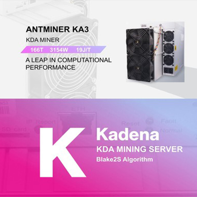 Bitmain Antminer KA3 166th/S Blockchain 166T 3154W KDA Asic抗夫