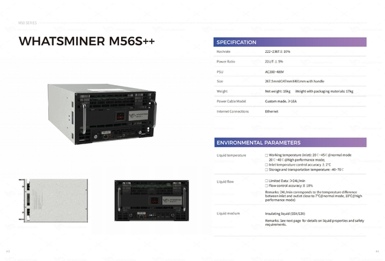 ハイドロ冷却のMicroBT Whatsminer M56s 194t 222t M53s++ 22j/Tの水冷