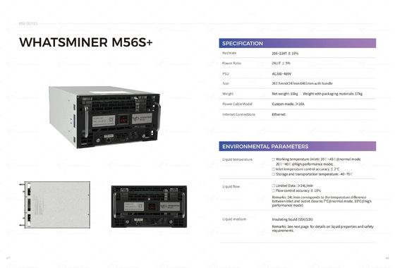ハイドロ冷却のMicroBT Whatsminer M56s 194t 222t M53s++ 22j/Tの水冷