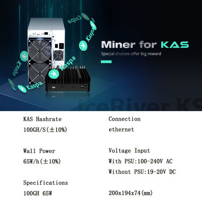 ICERIVER KS0 100G Kaspa最もよい抗夫KS3L 5T KS3 8T KS1 KS2 KASの採掘機
