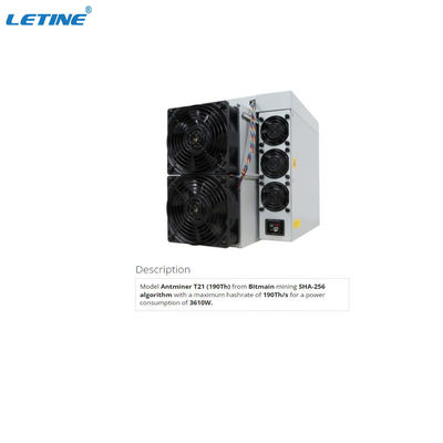アントマイナー T21 ビットコイン アシックマイナー BTC/BCH/BSV SHA256 空気冷却マイナー 190T 3610W 19.0J/T