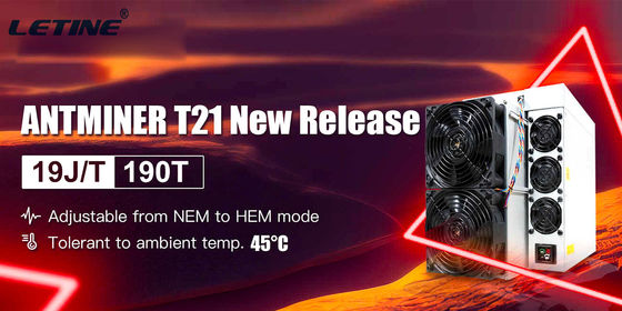 アントマイナー T21 ビットコイン アシックマイナー BTC/BCH/BSV SHA256 空気冷却マイナー 190T 3610W 19.0J/T