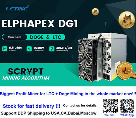 新しいアシック・マイナー エルファペックス DG1 11G DG1+ 14G 14.4G LTC ドージ・コイン・マイナー アントマイナー L7 L9 17.6G LTC・マイナー