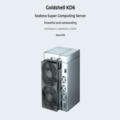 KADENAのアルゴリズム26.3T 2630W KDA抗夫のGoldshell Asic抗夫を採鉱するGOLDSHELL KD6