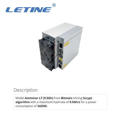 3425W Asic抗夫のBitmain Asic Antminer L7 9500Mh/sの中佐総督の採掘機の消費