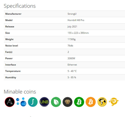 BTC第84 StronguのミナミジサイチョウH8プロSHA-256 3360W 76db