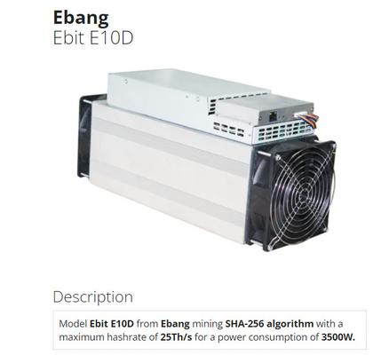 3500ワットのEbit E10D 25Tのイーサネット インターフェイス75db SHA-256
