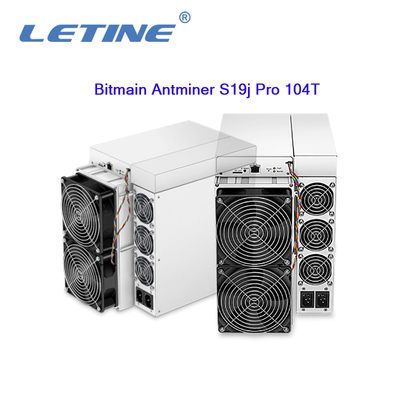 Bitmain Asic Antminer S19Jプロ104T Sha-256 BTB Aisc Miner3068W Hashrate 104Tの抗夫