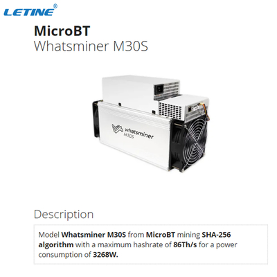 M30S MicroBT Whatsminer M31S+ 86Th/S SHA-256のアルゴリズム3268W M31S M32S M21S