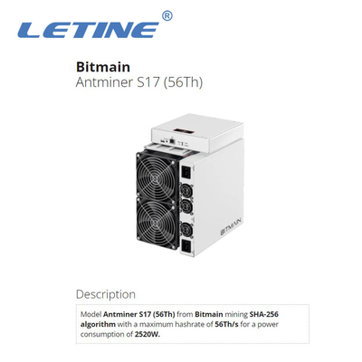 秒針のBitmain Antminer S17 56T 2520W BTCの採掘機T17 64T S17+ 73T 76T Asic抗夫