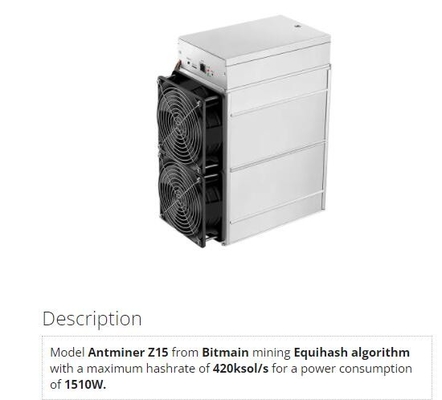 Antminer Z15 420ksol/s Bitmain ZECの禅鉱山のEquihash Asic抗夫