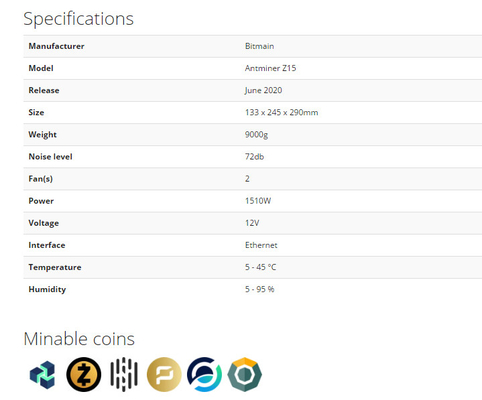 在庫のZECの静けさの硬貨を採鉱するためのAsic Bitmain Antminer Z15 420ksol/s抗夫