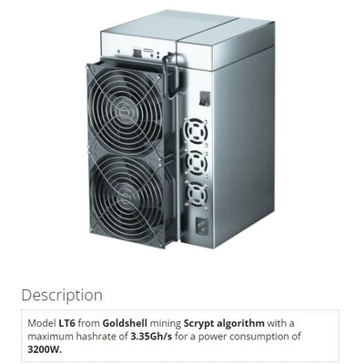 LT6 LT5 LT5プロGoldshell Scryptの抗夫の小型総督Litecoin Dogecoin