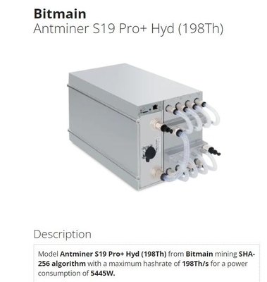 5445W J0-10 Asic抗夫のAntminer 198Th S19 Pro+ Hydは水冷を