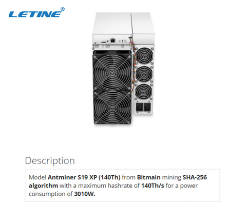 利益のBitcoinの採掘機のBitmain高いAntminer S19 XP 140Th SHA 256のアルゴリズム3010W