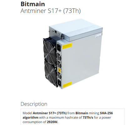 BTCは付すBitcoinの採掘機Bitmain Antminer S17+ 73T PSUを鋳造する