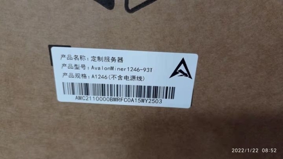 1246 T BTC Asic抗夫A1246 93T 1人あたりの93T Canaan Avalonminer SHA 256のアルゴリズム38W